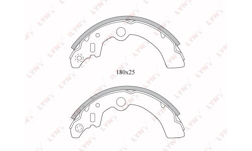 Колодки тормозные барабанные LYNXauto, комплект на ось (4 шт), арт. BS-5101