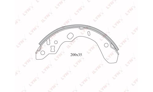 Колодки тормозные барабанные LYNXauto, комплект на ось (4 шт), арт. BS-5104