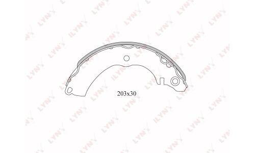 Колодки тормозные барабанные LYNXauto, комплект на ось (4 шт), арт. BS-5502