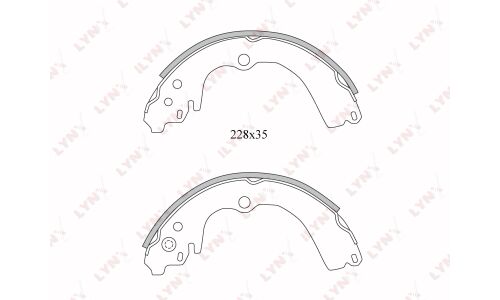 Колодки тормозные барабанные LYNXauto, комплект на ось (4 шт), арт. BS-7101