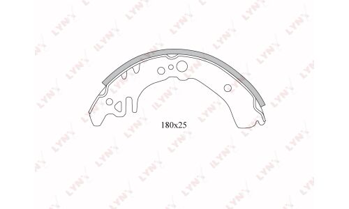 Колодки тормозные барабанные LYNXauto, комплект на ось (4 шт), арт. BS-7509