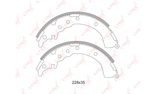 Колодки тормозные барабанные LYNXauto, комплект на ось (4 шт), арт. BS-7513