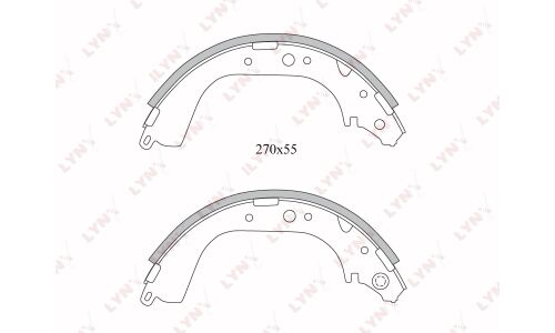 Колодки тормозные барабанные LYNXauto, комплект на ось (4 шт), арт. BS-7517