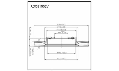 Диск тормозной | перед Allied Nippon, арт. ADC81002V