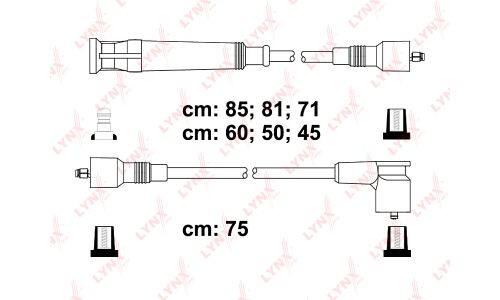Провода высоковольтные LYNXauto, класс E, комплект 7 шт, арт. SPE1404