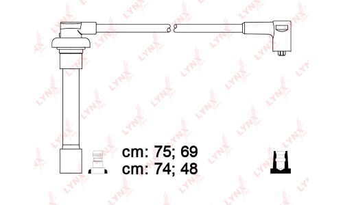 Провода высоковольтные LYNXauto, класс E, комплект 4 шт, арт. SPE3407
