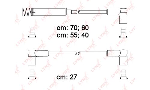 Провода высоковольтные LYNXauto, класс E, комплект 6 шт, арт. SPE5908