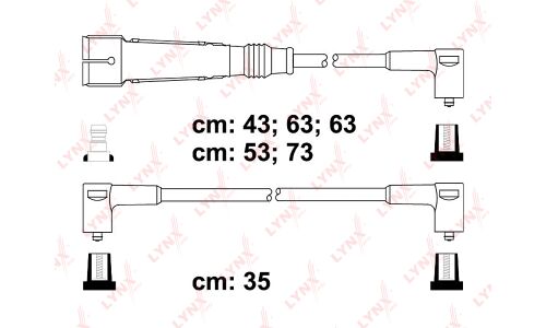 Провода высоковольтные LYNXauto, класс E, комплект 6 шт, арт. SPE8005