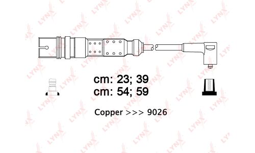 Провода высоковольтные LYNXauto, класс E, комплект 4 шт, арт. SPE8013