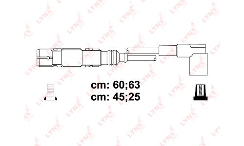Провода высоковольтные LYNXauto, класс E, комплект 4 шт, арт. SPE8036