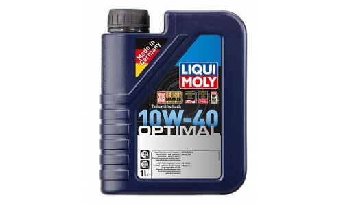 Масло моторное Liqui Moly Optimal 10w40 полусинтетическое, API SL/CF, ACEA A3/B3, для бензинового двигателя, 1л, арт. 3929