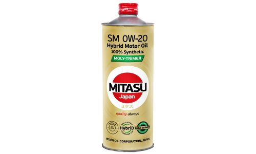 Масло моторное Mitasu Hybrid Moly-Trimer 0w20, синтетическое, API SM, ACEA A1/B1, для бензинового двигателя, 1л, арт. MJ-M02/1