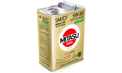 Масло моторное Mitasu Moly-Trimer 5w30, синтетическое, API SM/CF, ILSAC GF-4, для бензинового двигателя, 4л, арт. MJ-M11/4