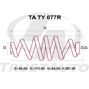 Пружина подвески TrustAuto усиленная, задняя, арт. TA TY 077R