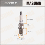 Свеча зажигания Masuma BKR5EY-11 (2355) с никелевым электродом, арт. S009C
