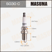 Свеча зажигания Masuma BCPR5EY (1266) с никелевым электродом, арт. S030C