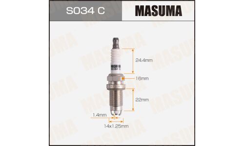Свеча зажигания Masuma BKR5EKUC (7273) с никелевым электродом, арт. S034C