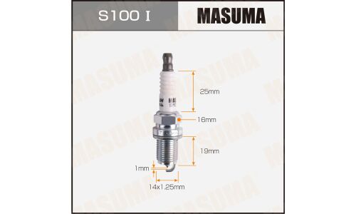 Свеча зажигания Masuma Iridium IK16 с иридиевым электродом, арт. S100I