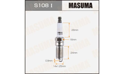 Свеча зажигания Masuma Iridium LTR6AI-9 с иридиевым электродом, арт. S108I