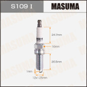 Свеча зажигания Masuma Iridium LKR7BGP-S с иридиевым электродом, арт. S109I