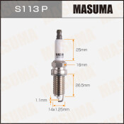 Свеча зажигания Masuma Platinum с платиновым электродом, арт. S113P