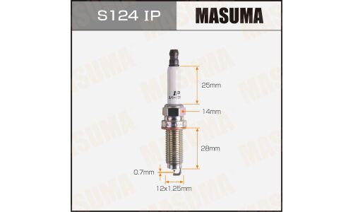 Свеча зажигания Masuma Iridium+Platinum с иридиевым/платиновым электродом, арт. S124IP
