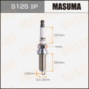 Свеча зажигания Masuma Iridium+Platinum с иридиевым электродом, арт. S125IP