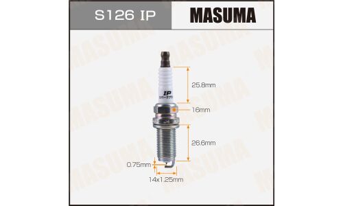Свеча зажигания Masuma Iridium+Platinum с иридиевым электродом, арт. S126IP