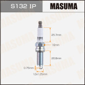 Свеча зажигания Masuma Iridium+Platinum с иридиевым/платиновым электродом, арт. S132IP