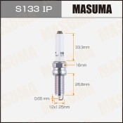 Свеча зажигания Masuma Iridium+Platinum с иридиевым/платиновым электродом, арт. S133IP