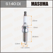 Свеча зажигания Masuma Double Iridium с иридиевым электродом, арт. S140DI