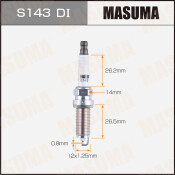 Свеча зажигания Masuma Double Iridium с иридиевым электродом, арт. S143DI