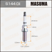 Свеча зажигания Masuma Double Iridium с иридиевым электродом, арт. S144DI