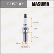 Свеча зажигания Masuma Iridium+Platinum с иридиевым/платиновым электродом, арт. S153IP