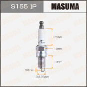 Свеча зажигания Masuma Iridium+Platinum с иридиевым/платиновым электродом, арт. S155IP