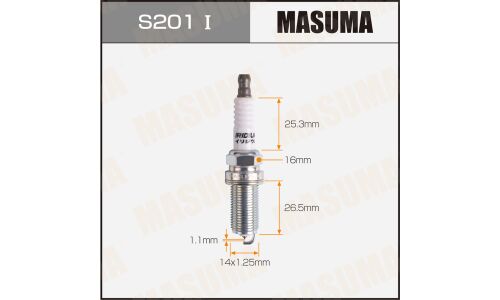 Свеча зажигания Masuma Iridium IKH20 с иридиевым электродом, арт. S201I