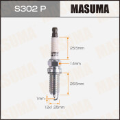 Свеча зажигания Masuma Platinum LZKAR6AP-11 с платиновым электродом, арт. S302P Свеча зажигания Masuma Platinum LZKAR6AP-11 с платиновым электродом, арт. S302P