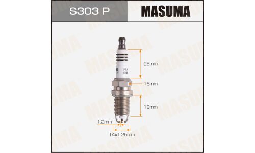 Свеча зажигания Masuma BKR6EKPB-11 (3452) с платиновым электродом, арт. S303P