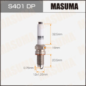 Свеча зажигания Masuma Double Platinum PKER7A8EGS с платиновым электродом, арт. S401DP