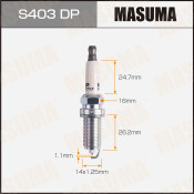 Свеча зажигания Masuma Double Platinum PLZFR6A-11S с платиновым электродом, арт. S403DP Свеча зажигания Masuma Double Platinum PLZFR6A-11S с платиновым электродом, арт. S403DP