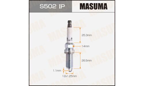 Свеча зажигания Masuma Iridium+Platinum SC16HR11 / ILKAR7B11 с иридиевым электродом, арт. S502IP