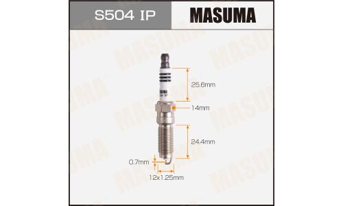 Свеча зажигания Masuma Iridium+Platinum ILZNAR8A7G (91924) с иридиевым электродом, арт. S504IP