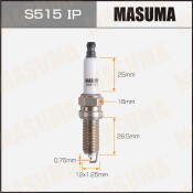Свеча зажигания Masuma Iridium+Platinum SILZKR8E8G с иридиевым электродом, арт. S515IP