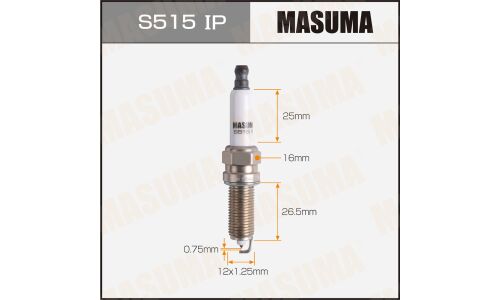Свеча зажигания Masuma Iridium+Platinum SILZKR8E8G с иридиевым электродом, арт. S515IP