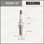 Свеча зажигания Masuma Iridium+Platinum ILKAR7L11 с иридиевым электродом, арт. S525IP