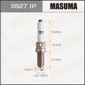 Свеча зажигания Masuma Iridium+Platinum SILZKGR8B8S с иридиевым электродом, арт. S527IP