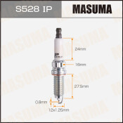 Свеча зажигания Masuma Iridium+Platinum SILZKBR8D8S с иридиевым электродом, арт. S528IP
