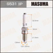 Свеча зажигания Masuma Laser Platinum PZKER7B8EGS с платиновым электродом, арт. S531IP