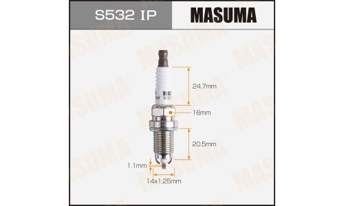 Свеча зажигания Masuma Iridium Max HB6AIX-11P с иридиевым электродом, арт. S532IP