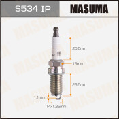 Свеча зажигания Masuma Laser Platinum PLFR5A-11 с платиновым электродом, арт. S534IP